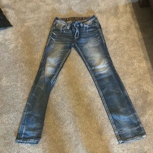 Rock Revival Lisely Straight Leg Mid Rise Jeans.  Size 30